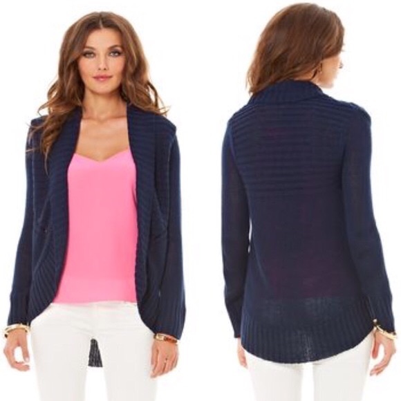 Lilly Pulitzer Sweaters - Lilly Pulitzer Meryl Open Cardigan Navy Medium